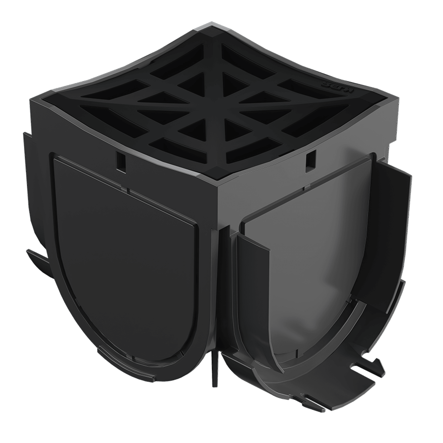 Storm Drain™ – 4 Way Connector with Black Plastic Grate gallery detail image