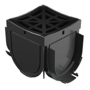 Storm Drain™ – 4 Way Connector with Black Plastic Grate gallery detail image