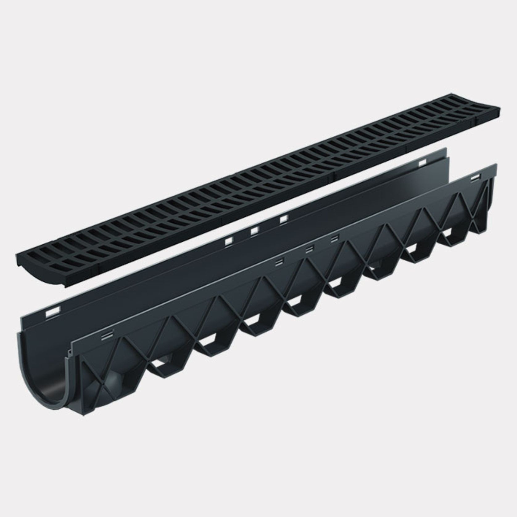 Storm Drain™ – 1m complete with Black Plastic Grate gallery detail image