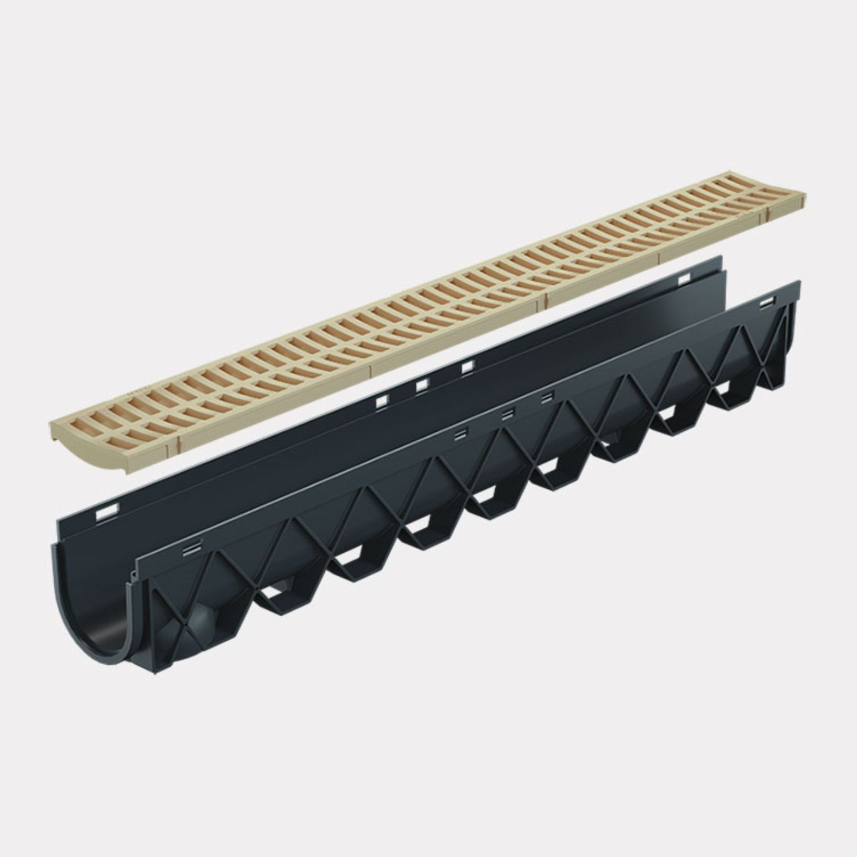 Storm Drain™ – 1m complete with Sandstone Plastic Grate gallery detail image