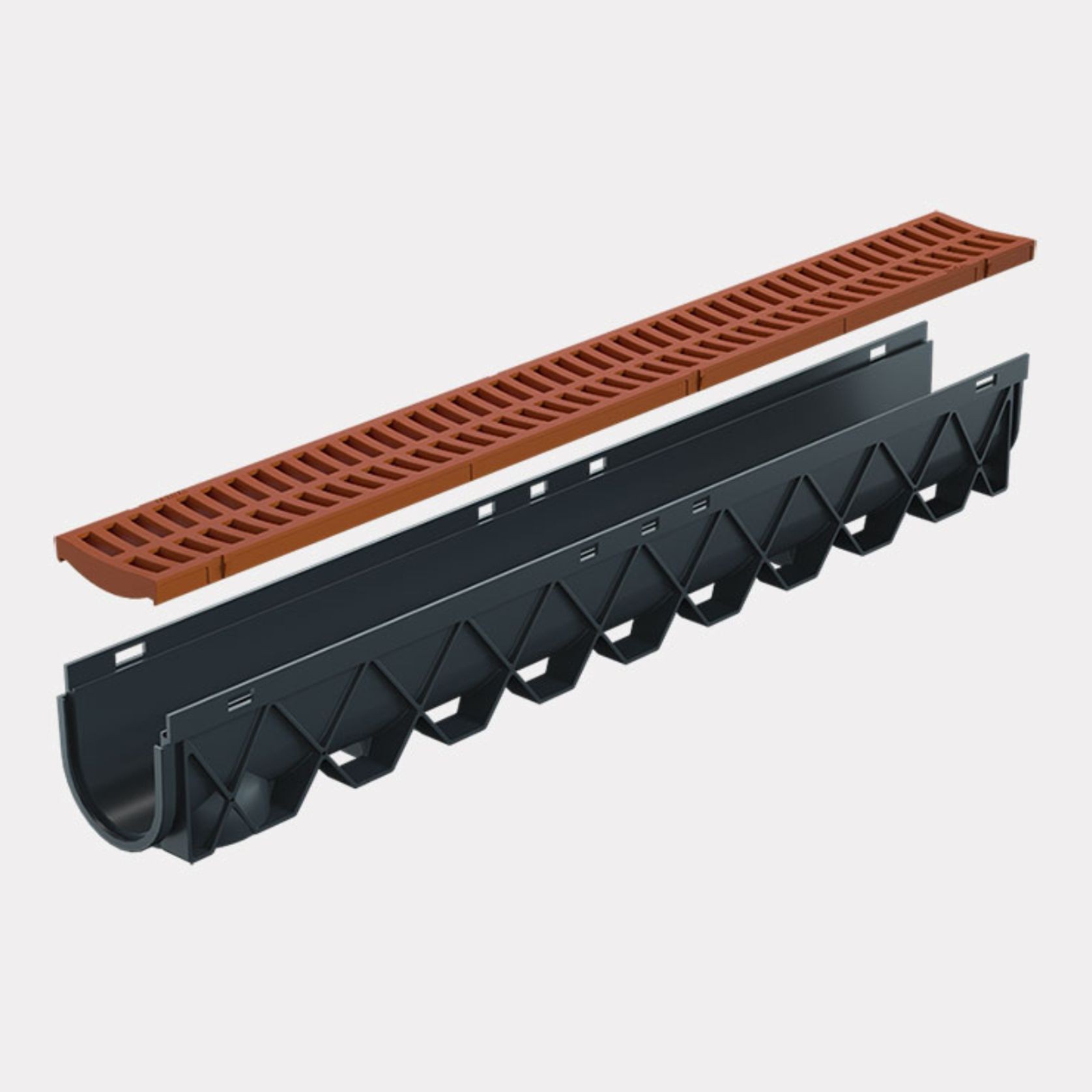 Storm Drain™ – 1m complete w/ Terracotta Plastic Grate gallery detail image
