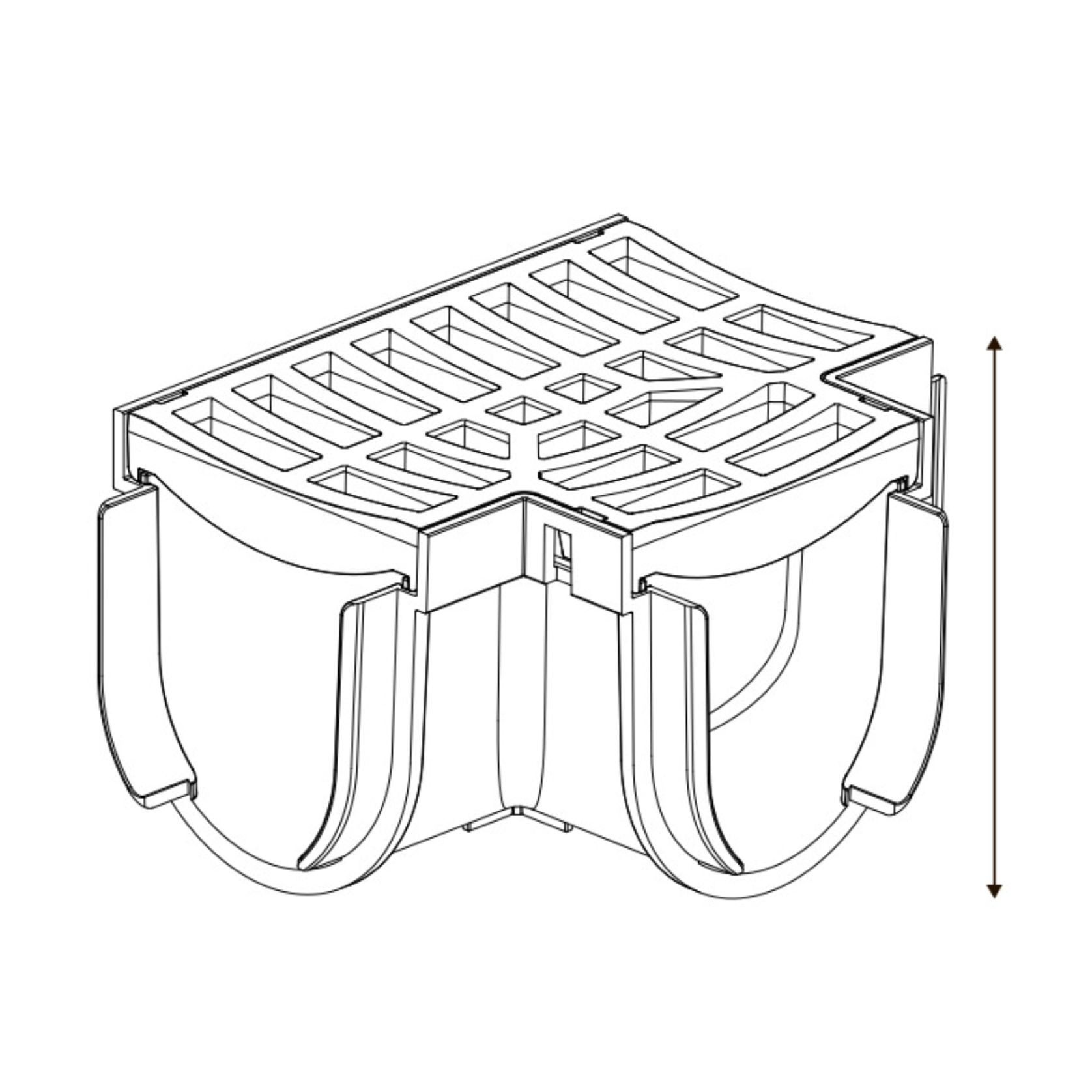 Storm Drain™ – Tee Piece with Terracotta Plastic Grate gallery detail image