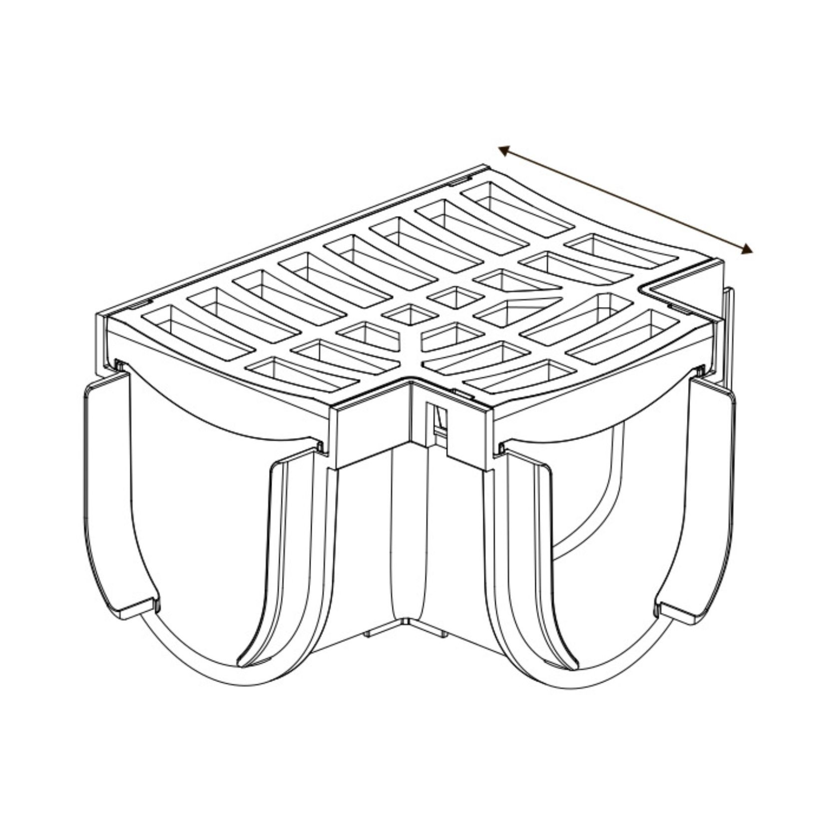 Storm Drain™ – Tee Piece with Grey Plastic Grate gallery detail image
