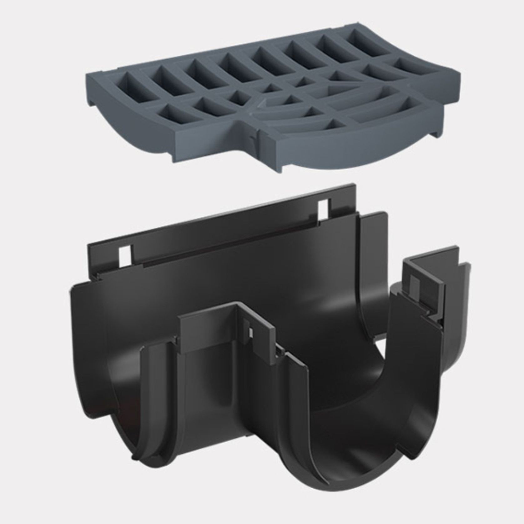 Storm Drain™ – Tee Piece with Grey Plastic Grate gallery detail image