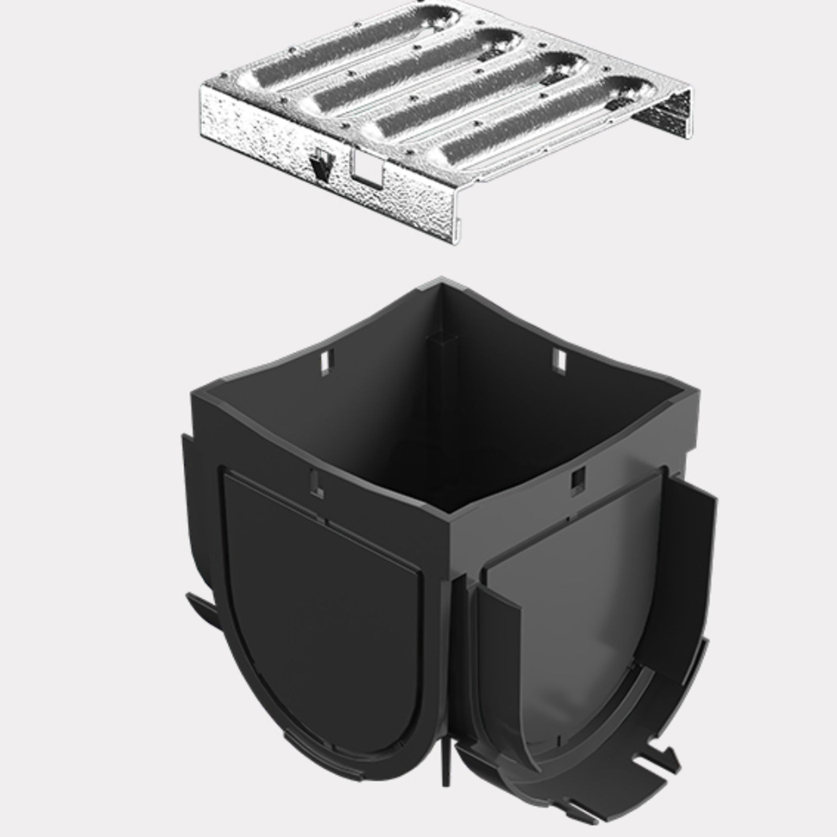 Storm Drain™ – 4 Way Connector w/ Galvanised Grate gallery detail image