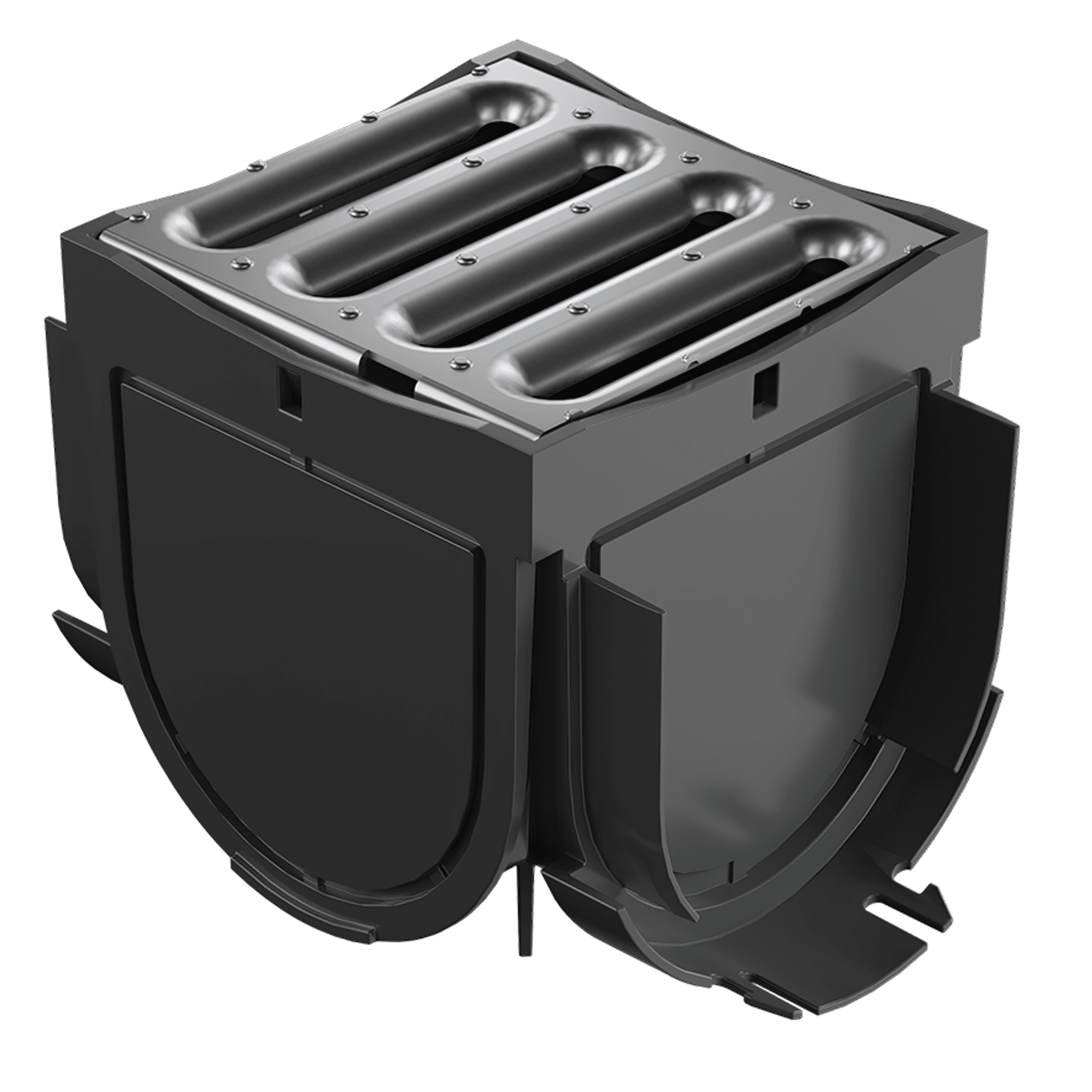 Storm Drain™ 4 Way Connector with Stainless Steel Grate gallery detail image