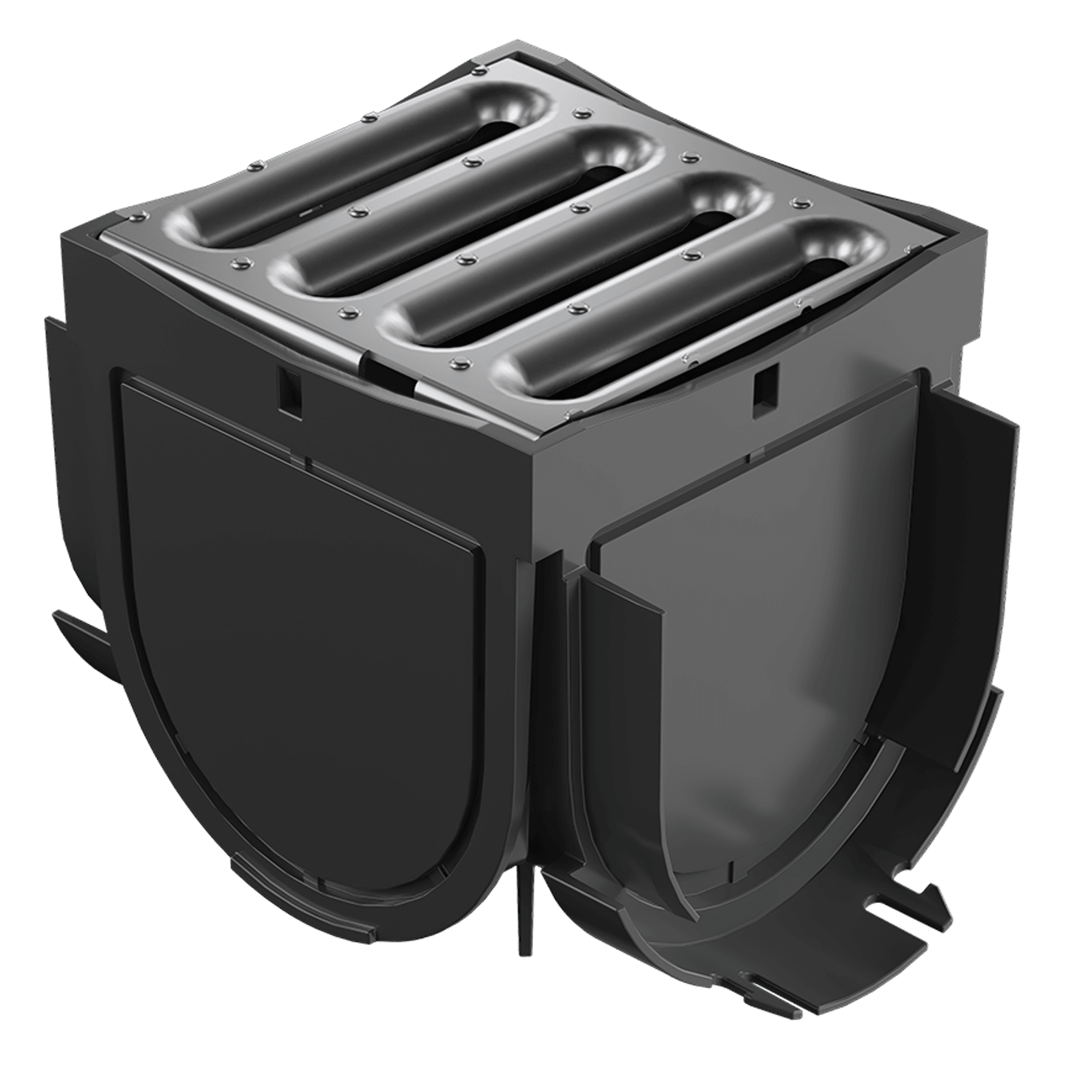 Storm Drain™ 4 Way Connector with Stainless Steel Grate gallery detail image