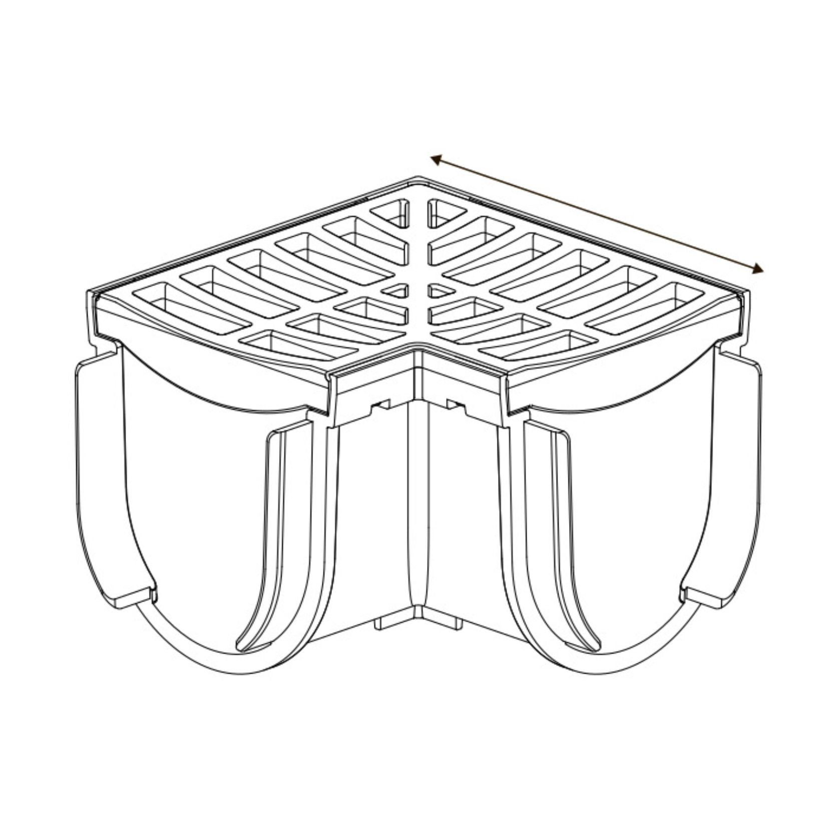 Storm Drain™ – Corner with Black Plastic Grate gallery detail image