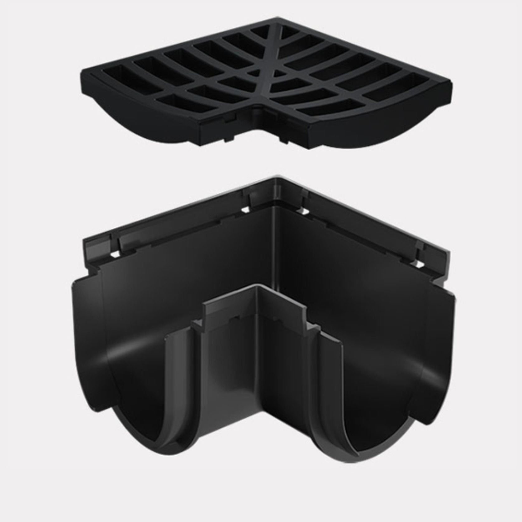 Storm Drain™ – Corner with Black Plastic Grate gallery detail image