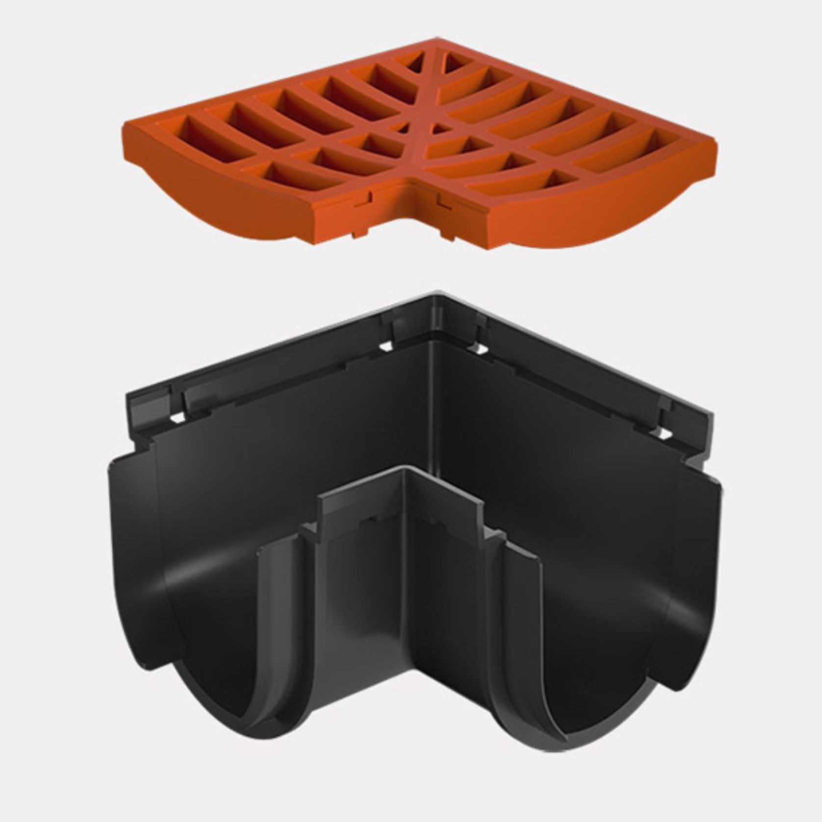 Storm Drain™ – Corner with Terracotta Plastic Grate gallery detail image