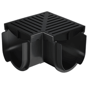 Storm Drain™ – Corner Heel Guard Black Plastic Grate gallery detail image