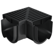 Storm Drain™ – Corner Heel Guard Black Plastic Grate gallery detail image