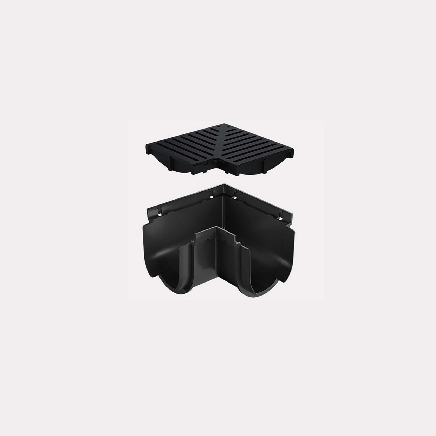 Storm Drain™ – Corner Heel Guard Black Plastic Grate gallery detail image