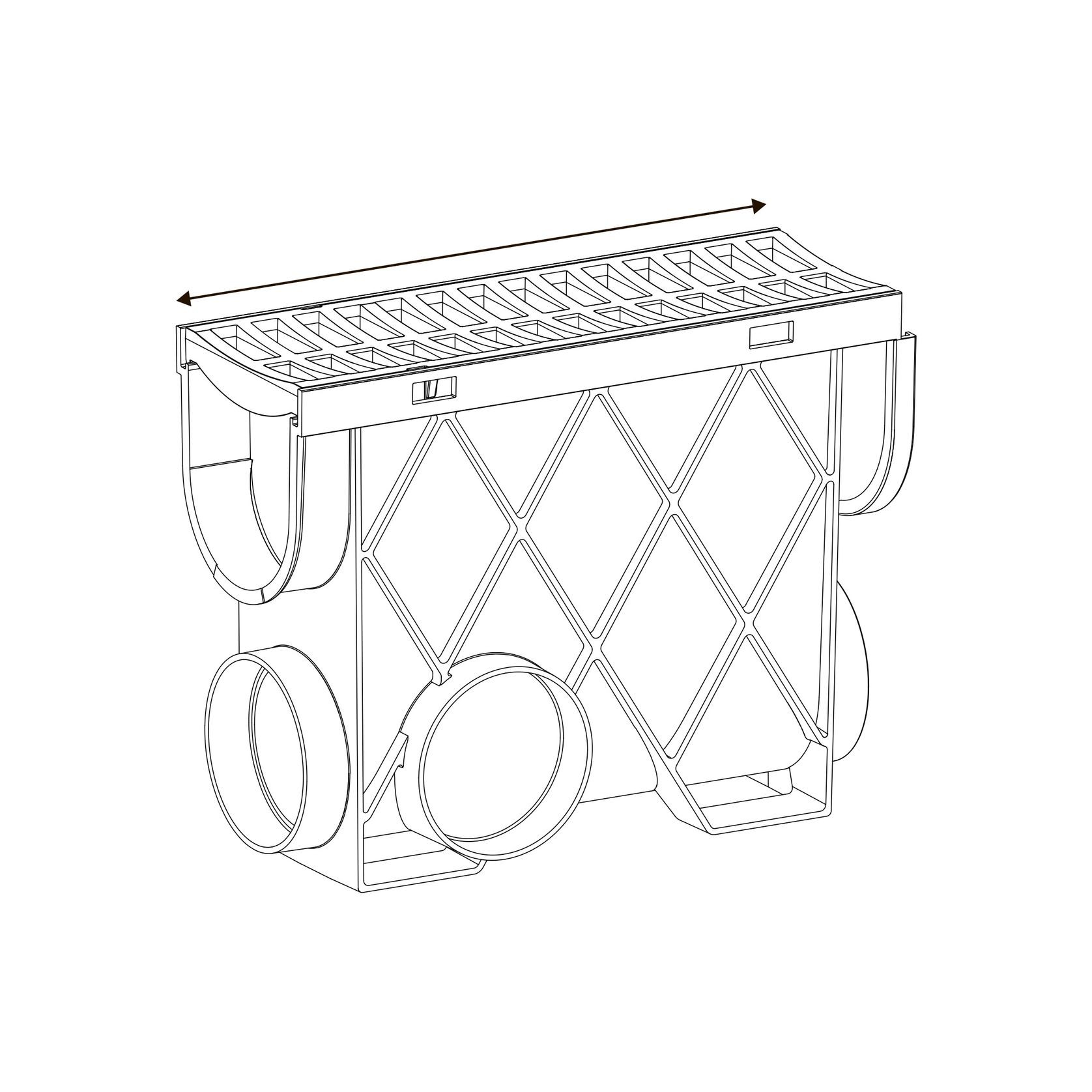 Storm Drain™ – Slimline Pit with Grey Plastic Grate gallery detail image