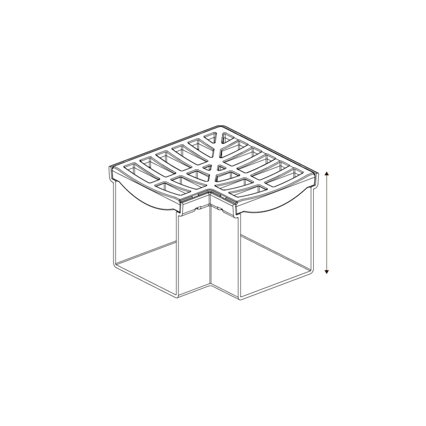 Rain Drain™ Trade – Corner with Black Plastic Grate gallery detail image