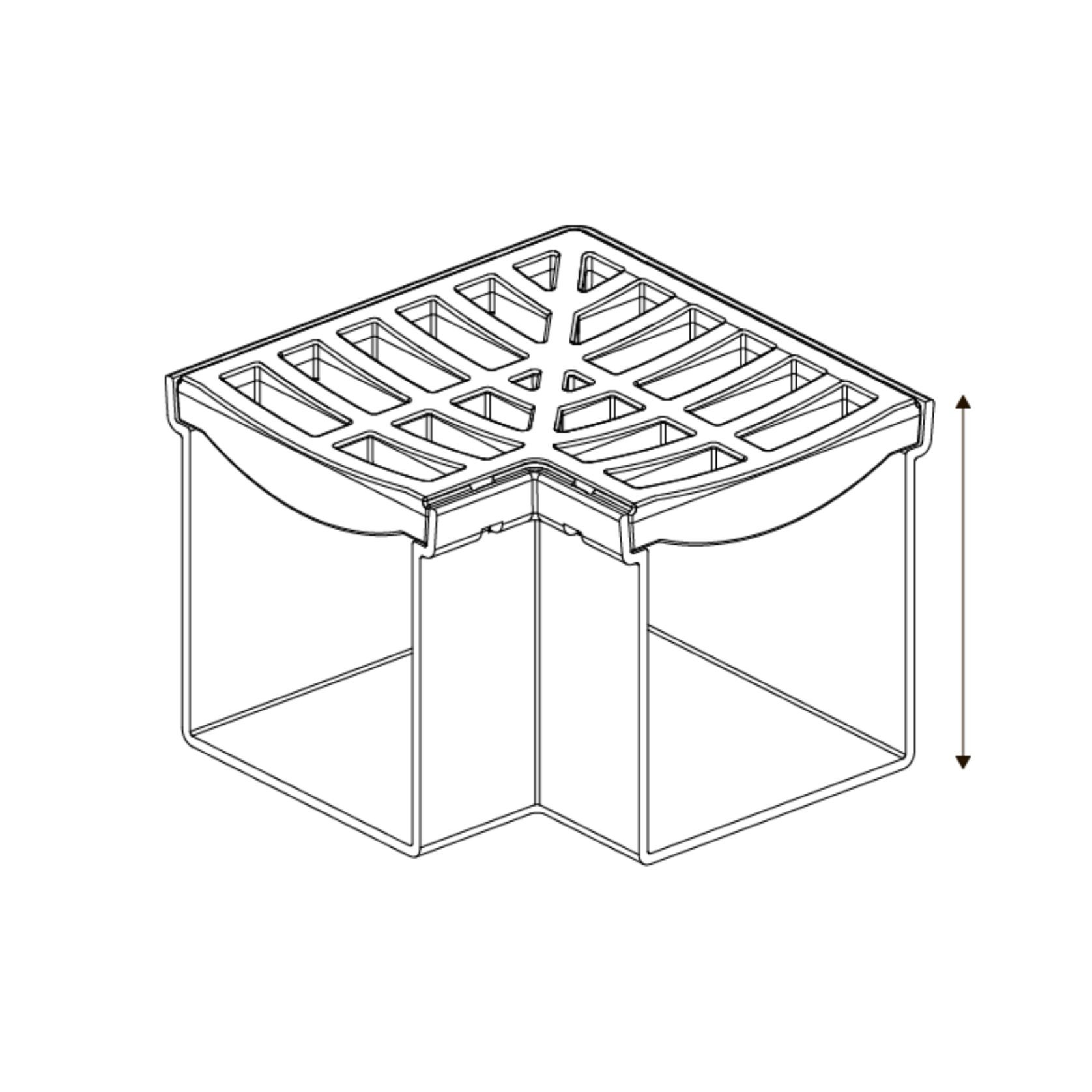 Rain Drain™ Trade – Corner with Black Plastic Grate gallery detail image