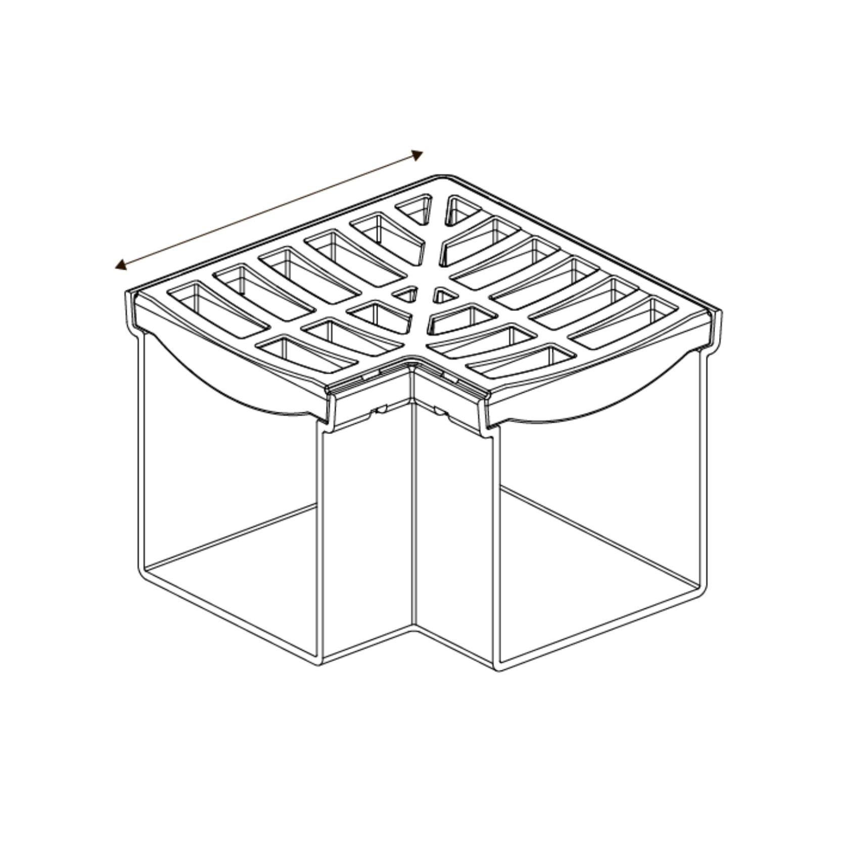 Rain Drain™ Trade – Corner w/ Terracotta Plastic Grate gallery detail image