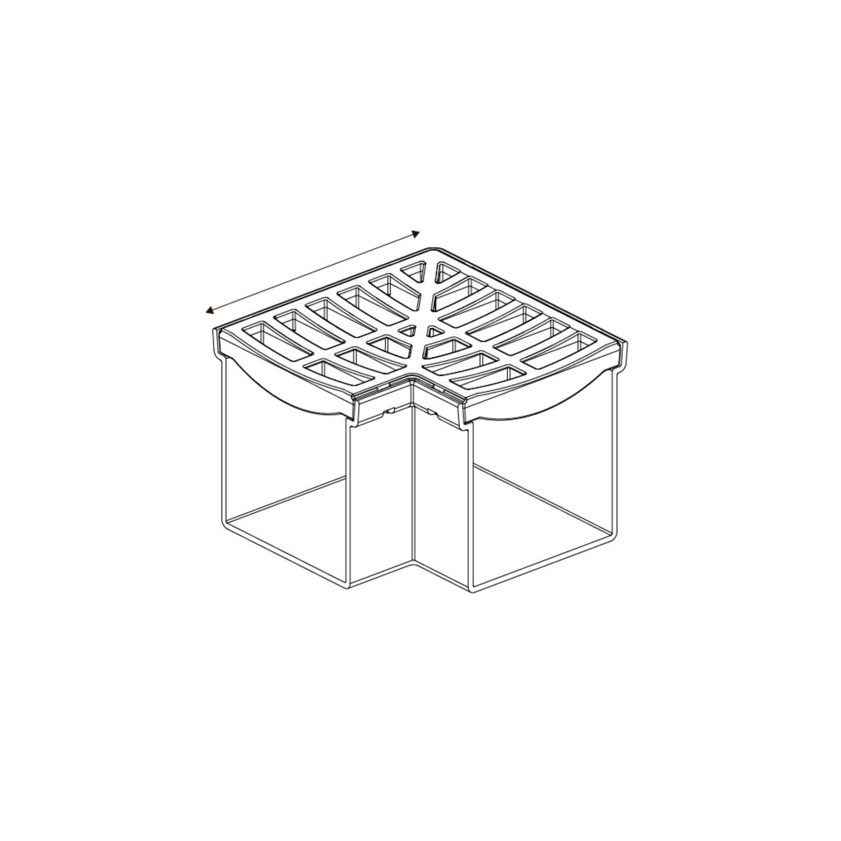 Rain Drain™ Trade – Corner with Black Plastic Grate gallery detail image