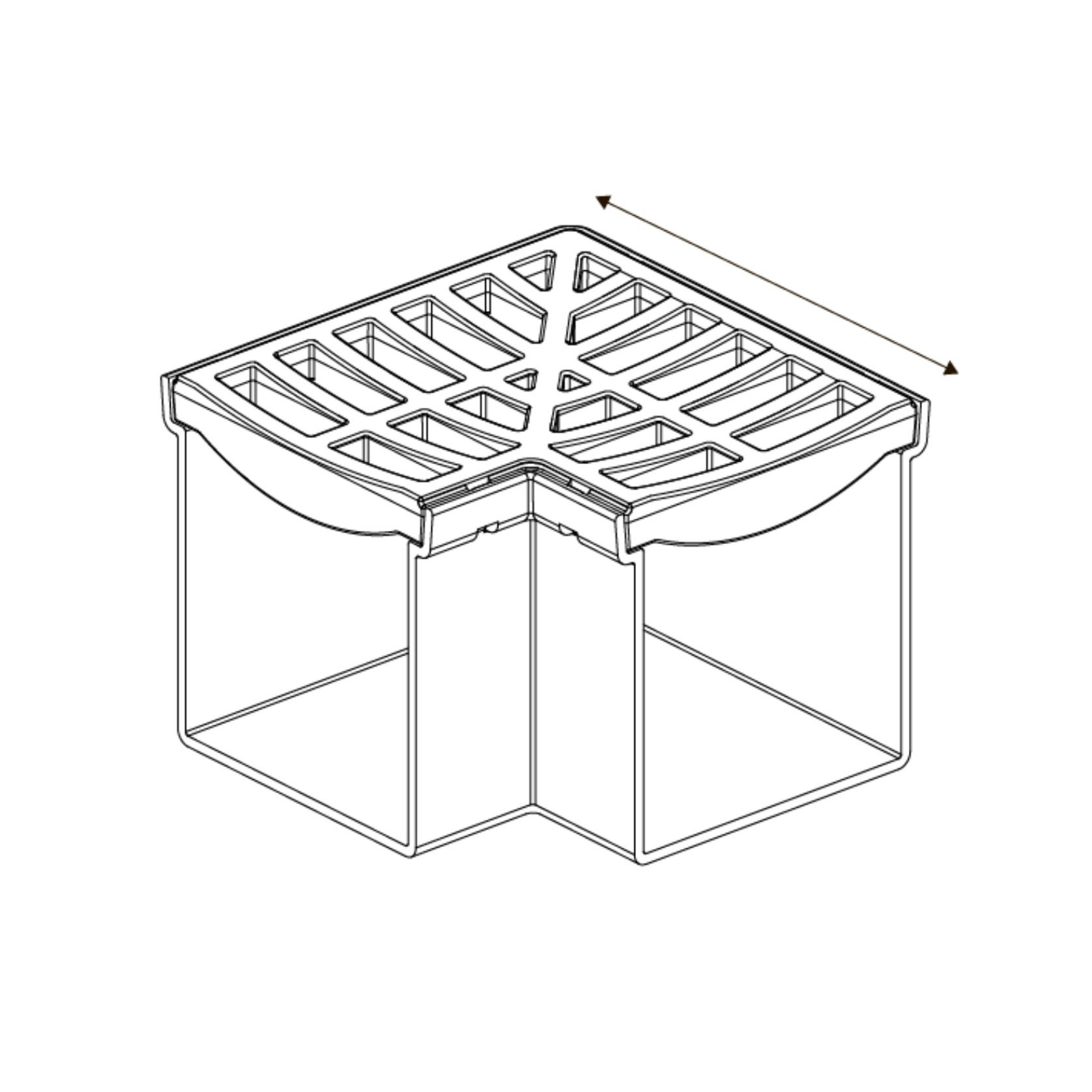 Rain Drain™ Trade – Corner with Galvanised Steel Grate gallery detail image