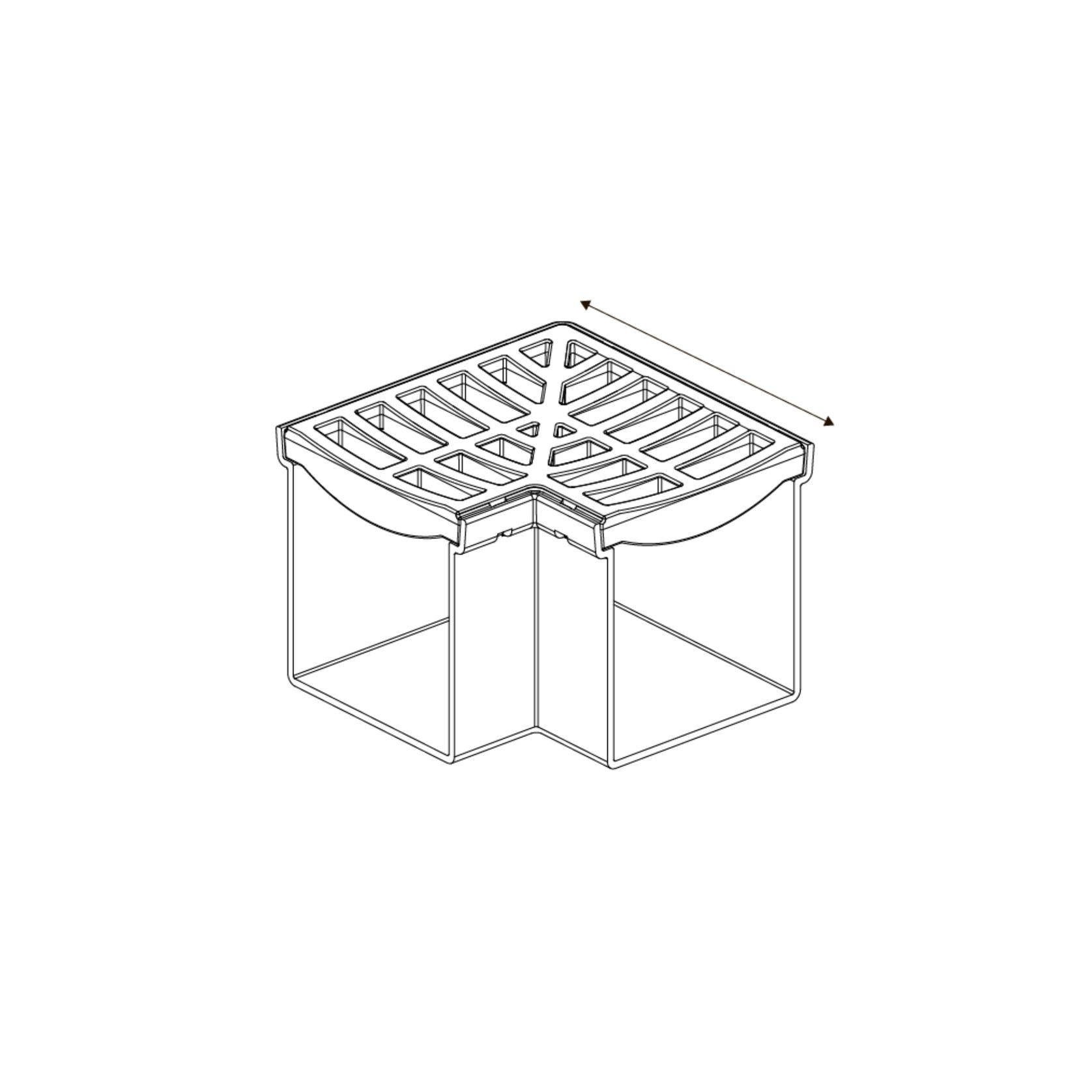 Rain Drain™ Trade – Corner with Black Plastic Grate gallery detail image