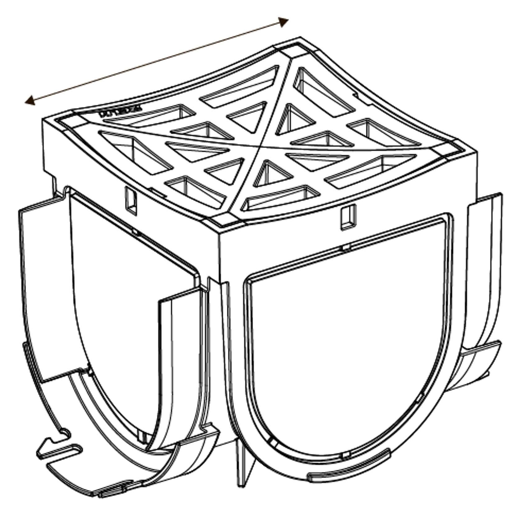 Storm Drain™ 4 Way Connector with Stainless Steel Grate gallery detail image