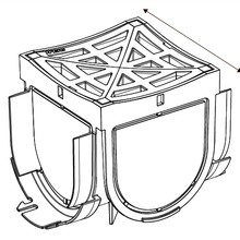 Storm Drain™ – 4 Way Connector with Black Plastic Grate gallery detail image