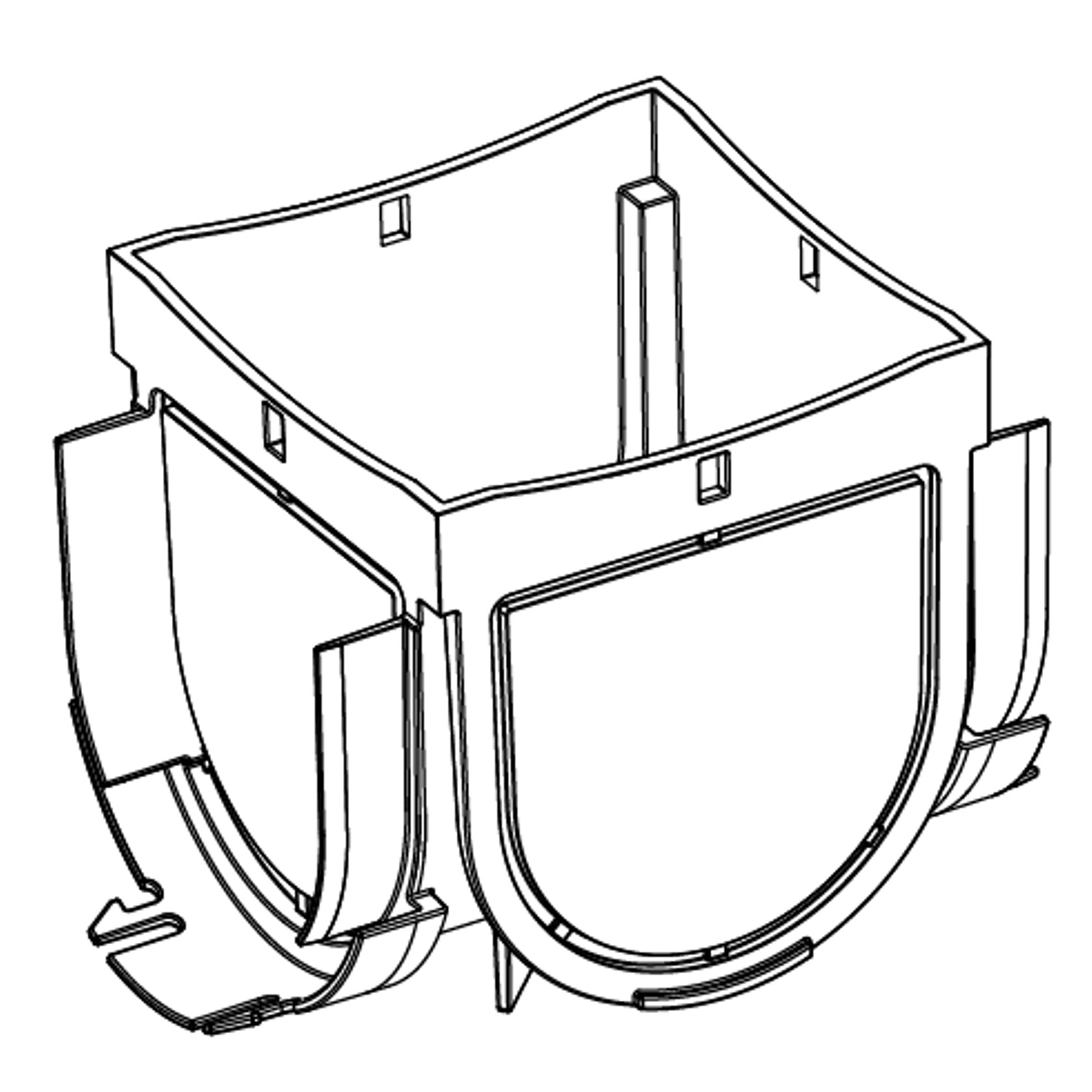 Storm Drain™ – 4 Way Connector with Black Plastic Grate gallery detail image