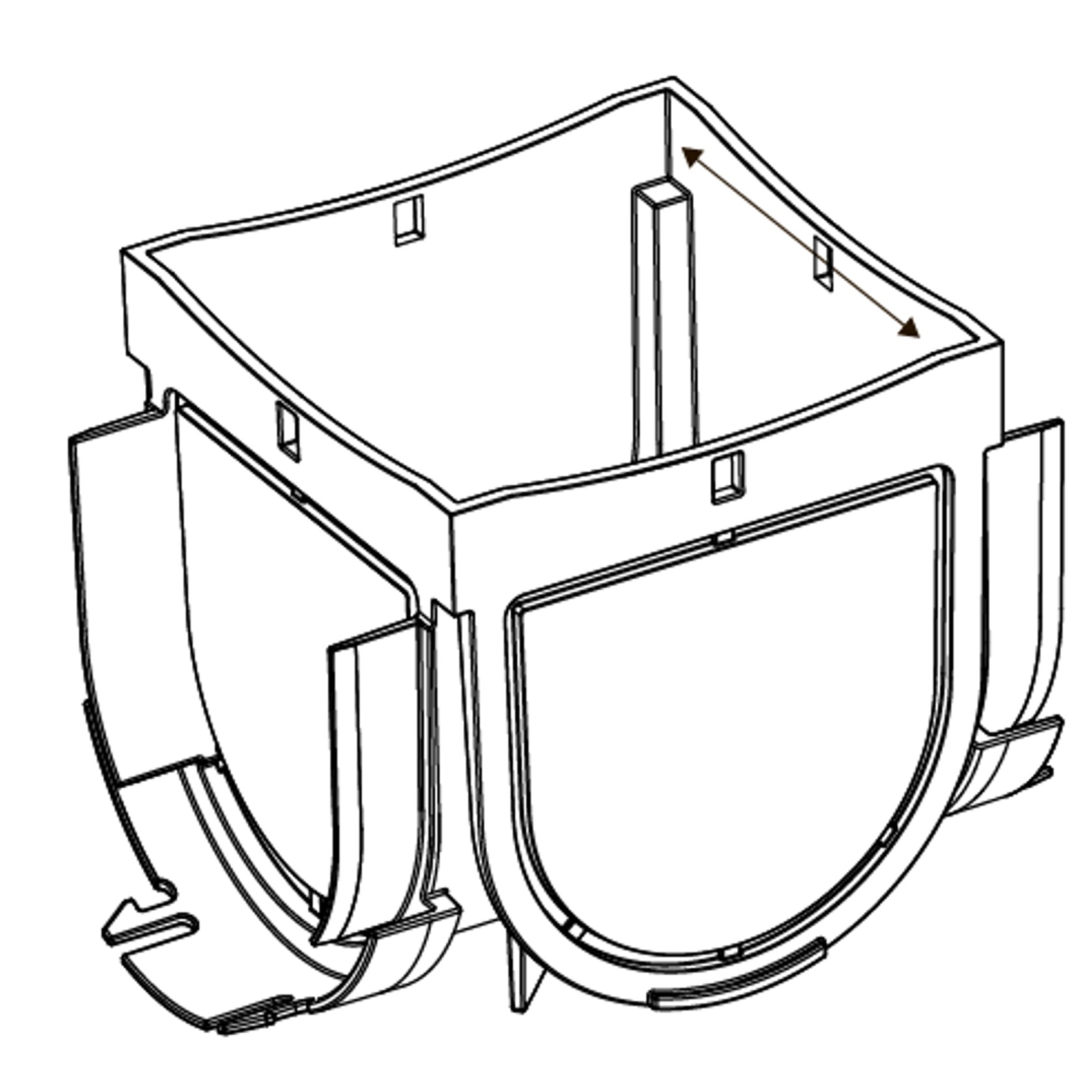 Storm Drain™ – 4 Way Connector with Black Plastic Grate gallery detail image