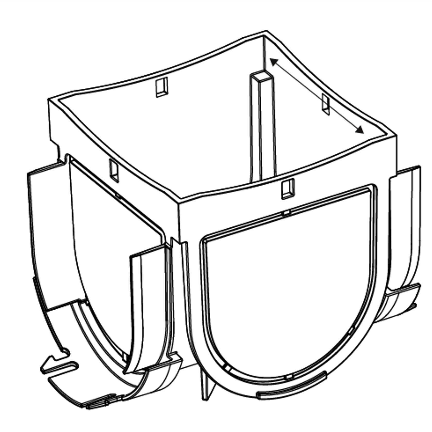 Storm Drain™ – 4 Way Connector with Black Plastic Grate gallery detail image