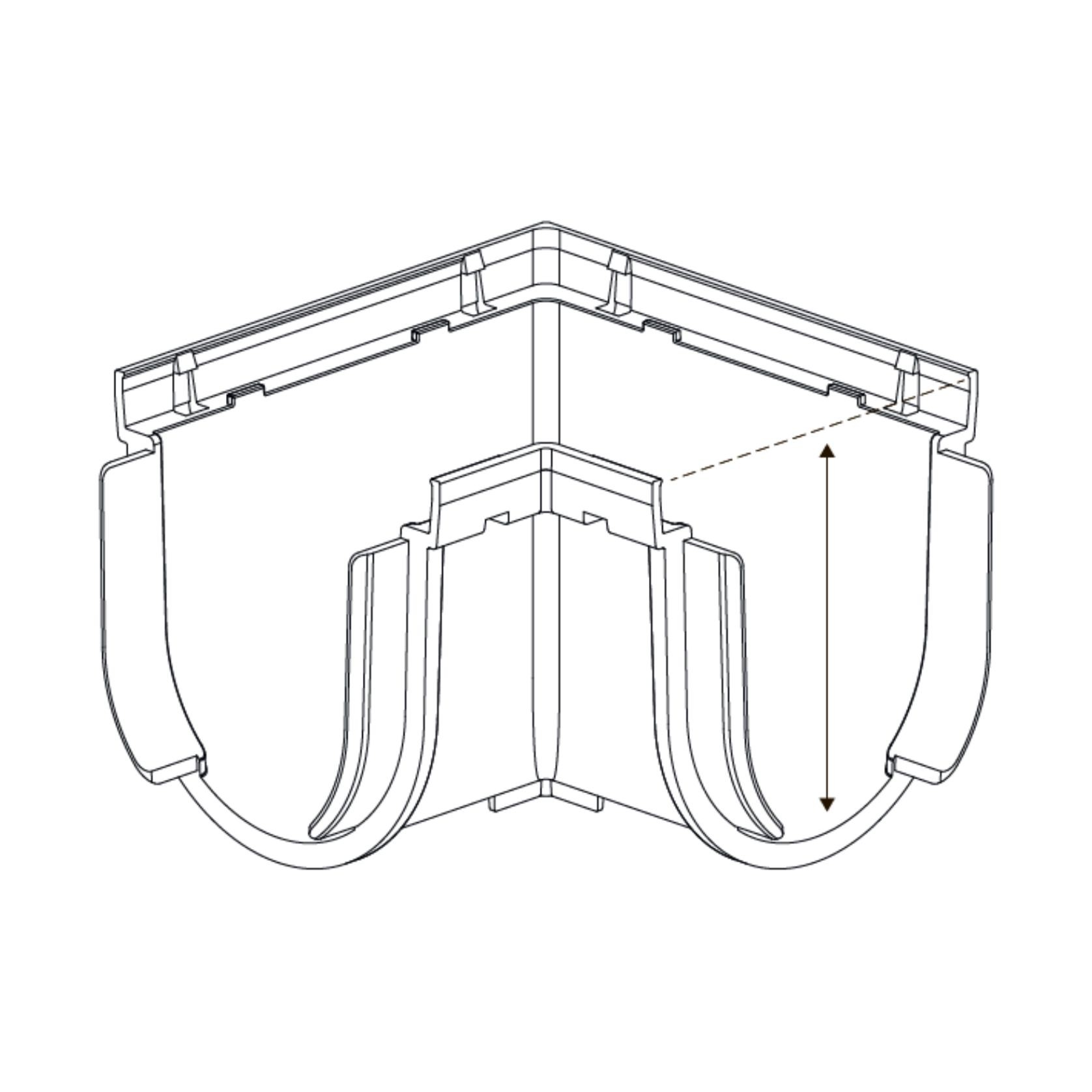 Storm Drain™ – Corner with Black Plastic Grate gallery detail image