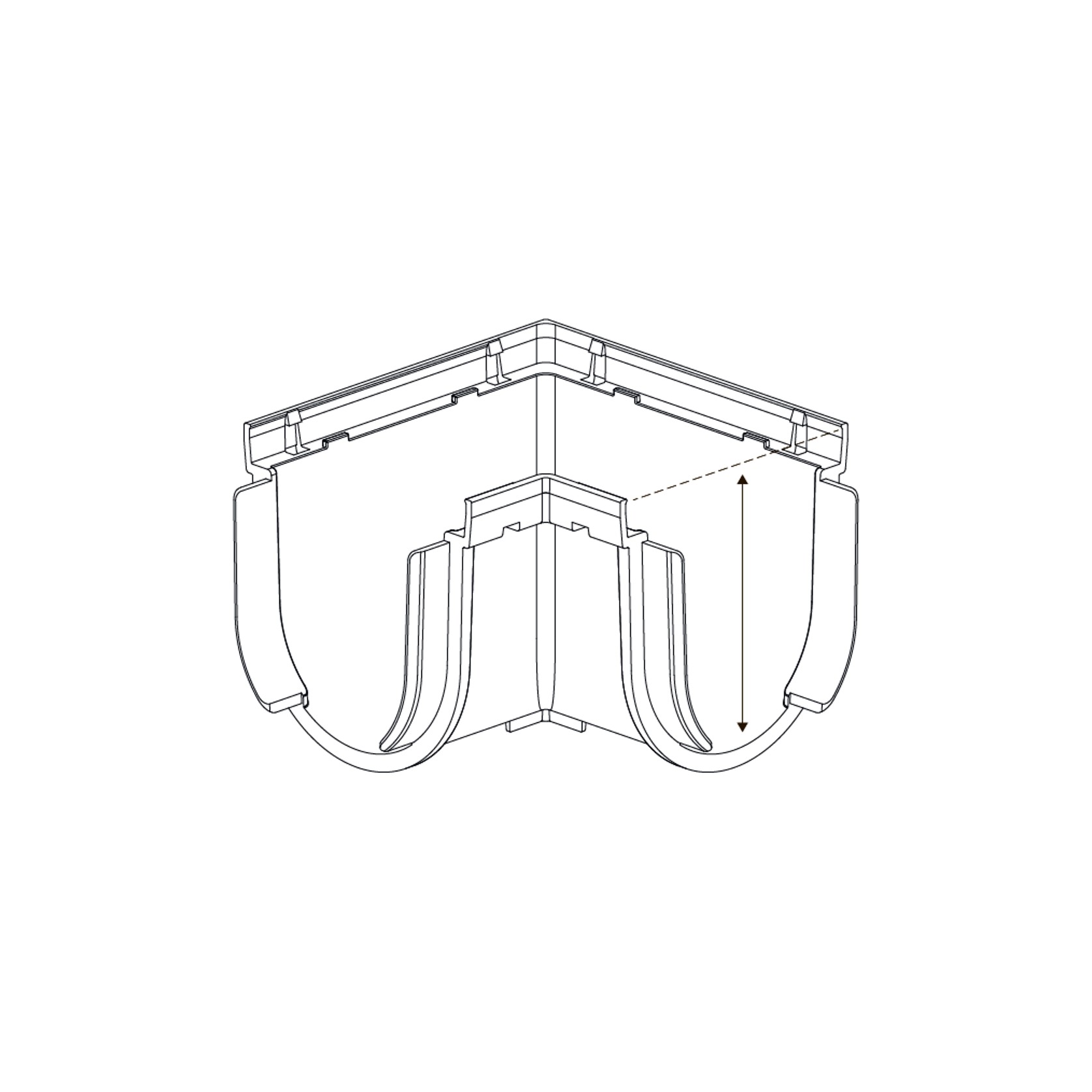 Storm Drain™ – Corner Heel Guard Black Plastic Grate gallery detail image