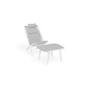 Minori Lounge Chair - Outdoor - White - Light Grey Cushion gallery detail image