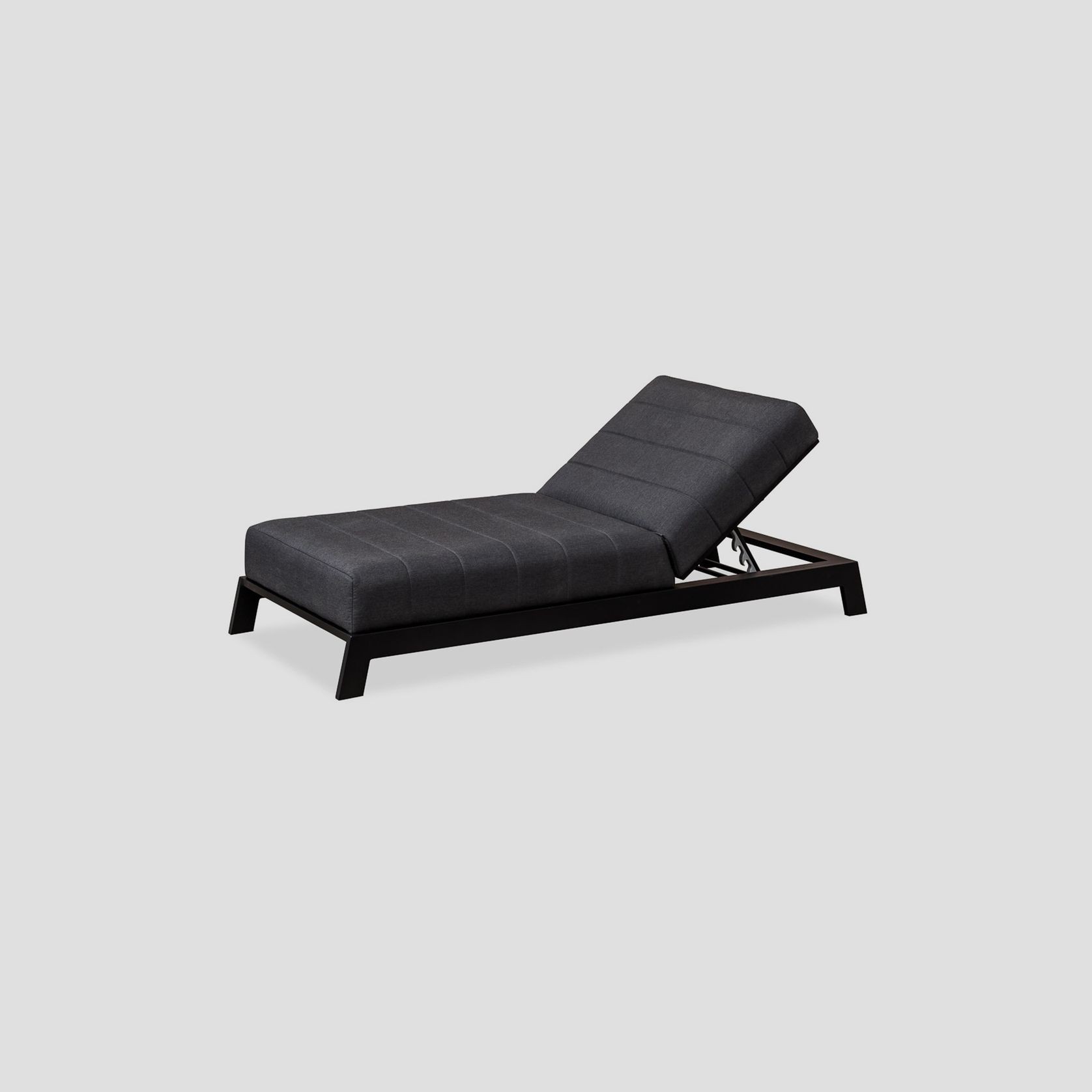 Piha Black Outdoor Lounger gallery detail image