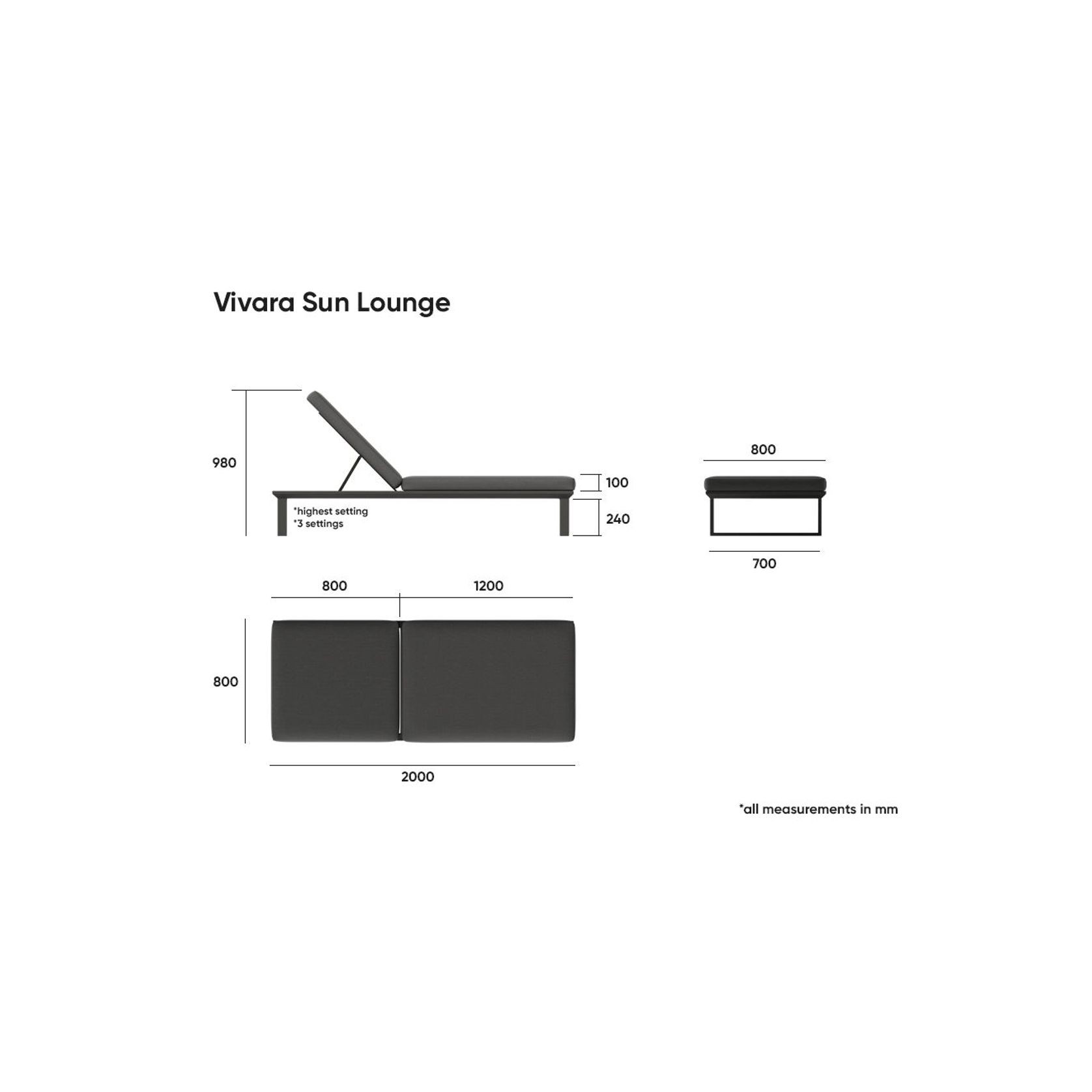 Vivara Sun Lounge - White - Single gallery detail image