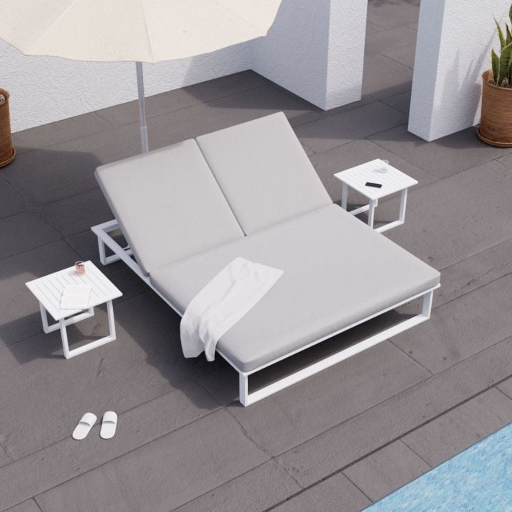 Vivara Sun Lounge - White - Double gallery detail image