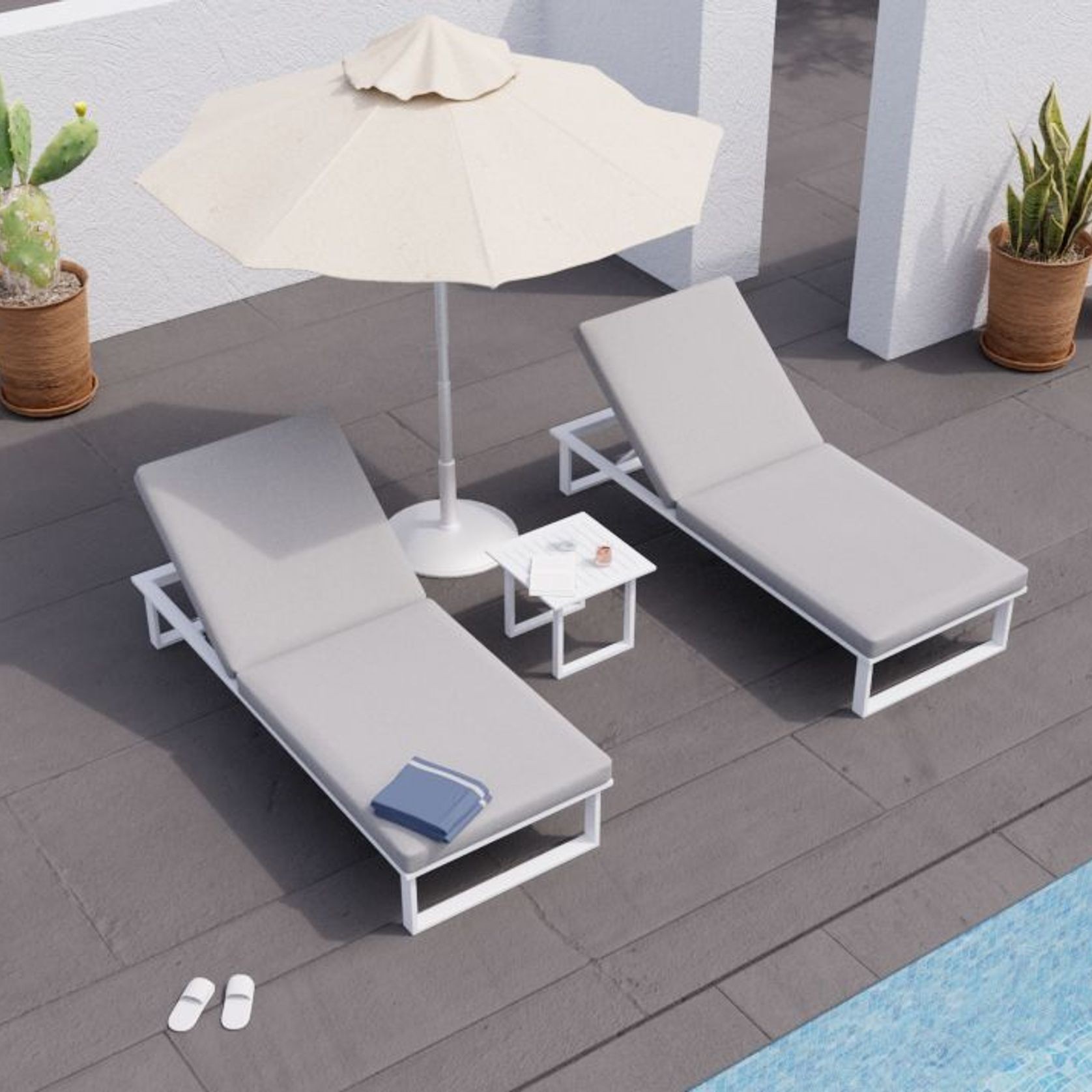 Vivara Sun Lounge - White - Single gallery detail image