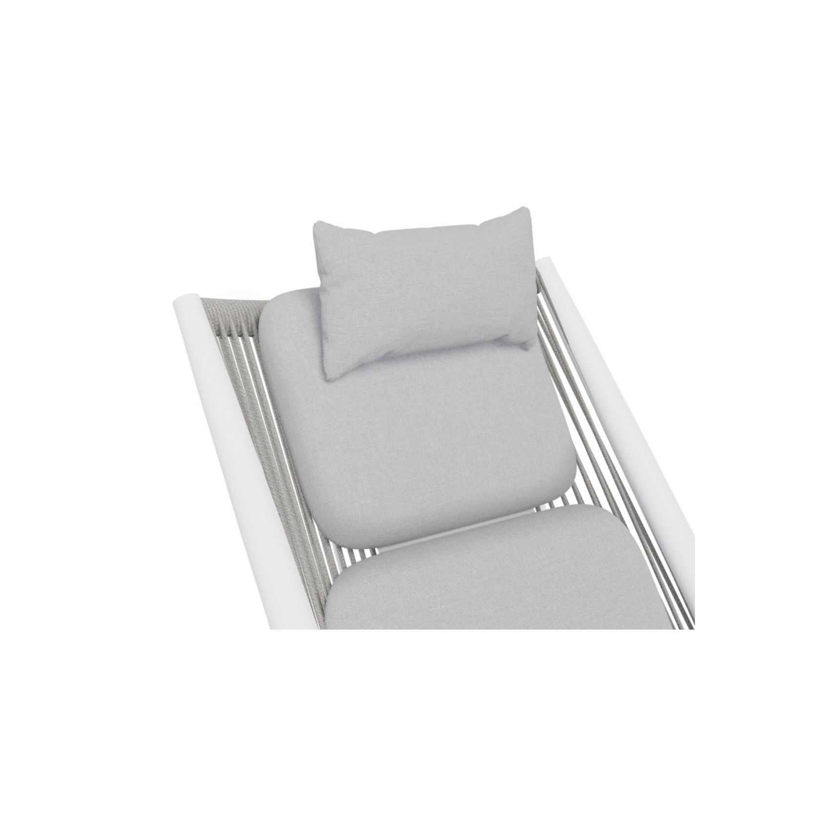 Minori Lounge Chair - Outdoor - White - Light Grey Cushion gallery detail image