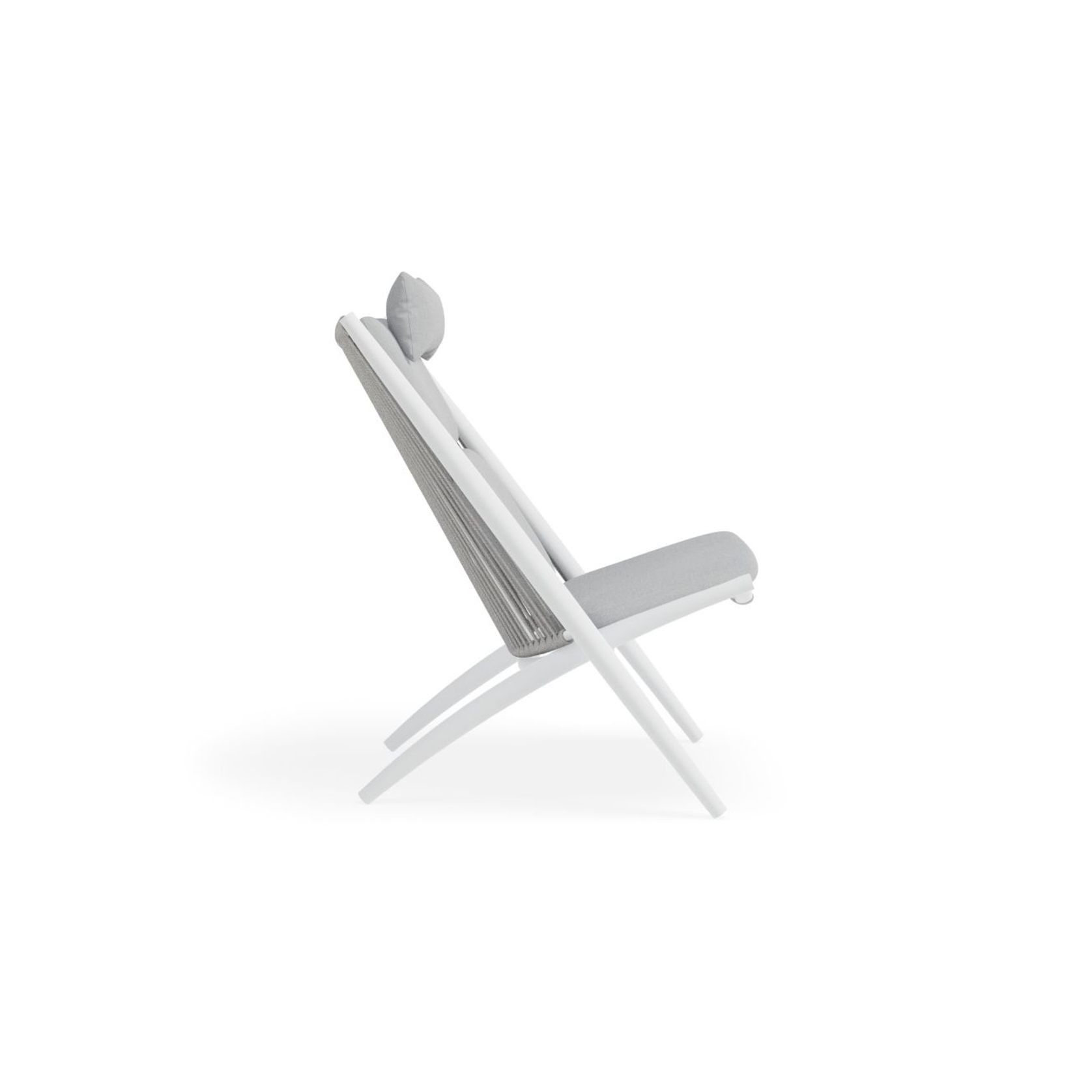 Minori Lounge Chair - Outdoor - White - Light Grey Cushion gallery detail image