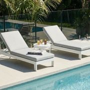 Monaco Sun Lounger with Sunbrella Cushion | White gallery detail image