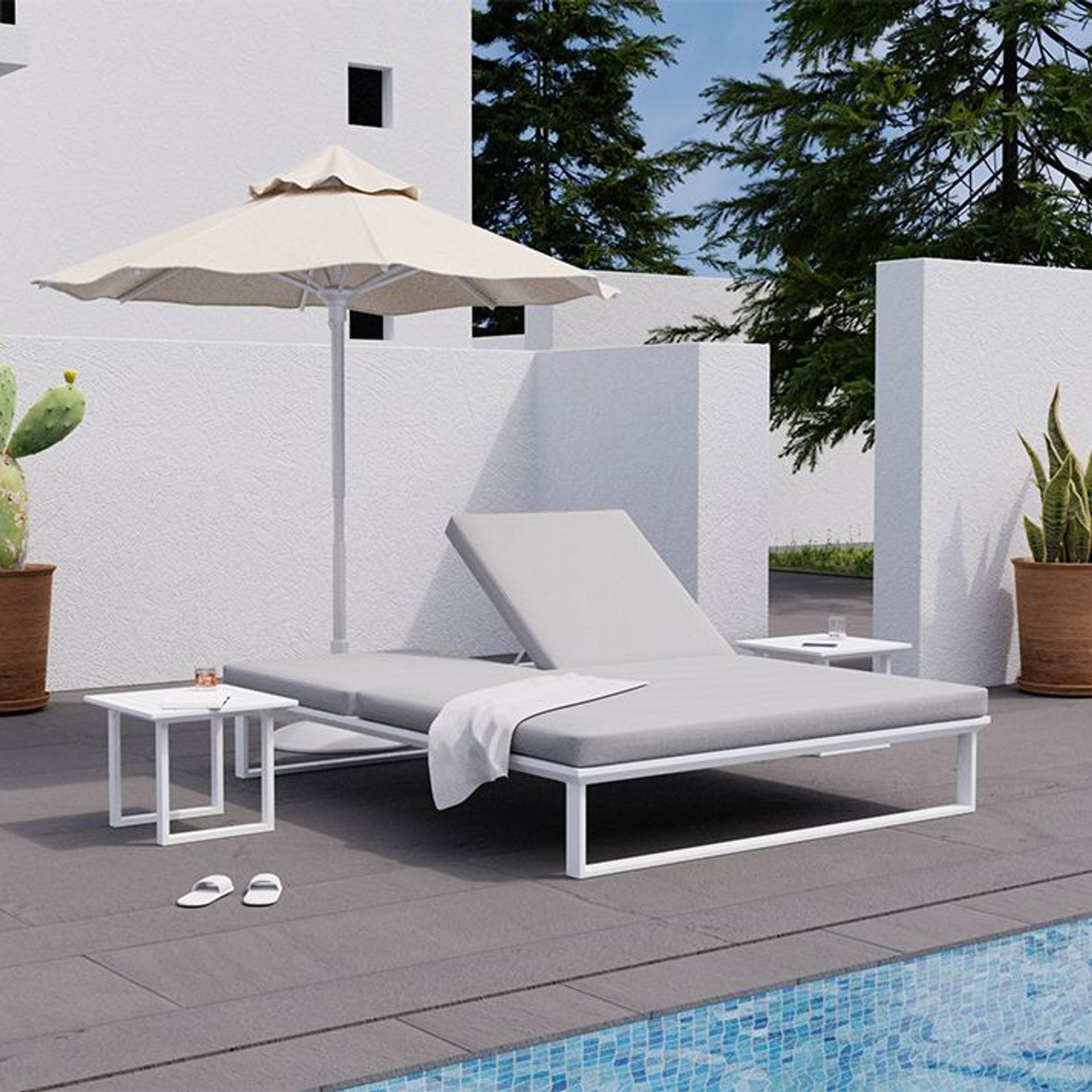 Vivara Sun Lounge - White - Double gallery detail image