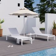 Alvor Sun Lounge - White - Light Grey Mesh gallery detail image