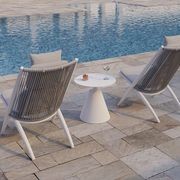 Minori Lounge Chair - Outdoor - White - Light Grey Cushion gallery detail image