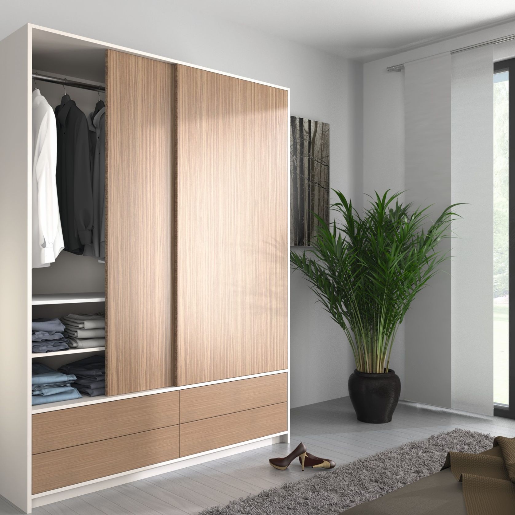 SlideLine 55 in a wardrobe