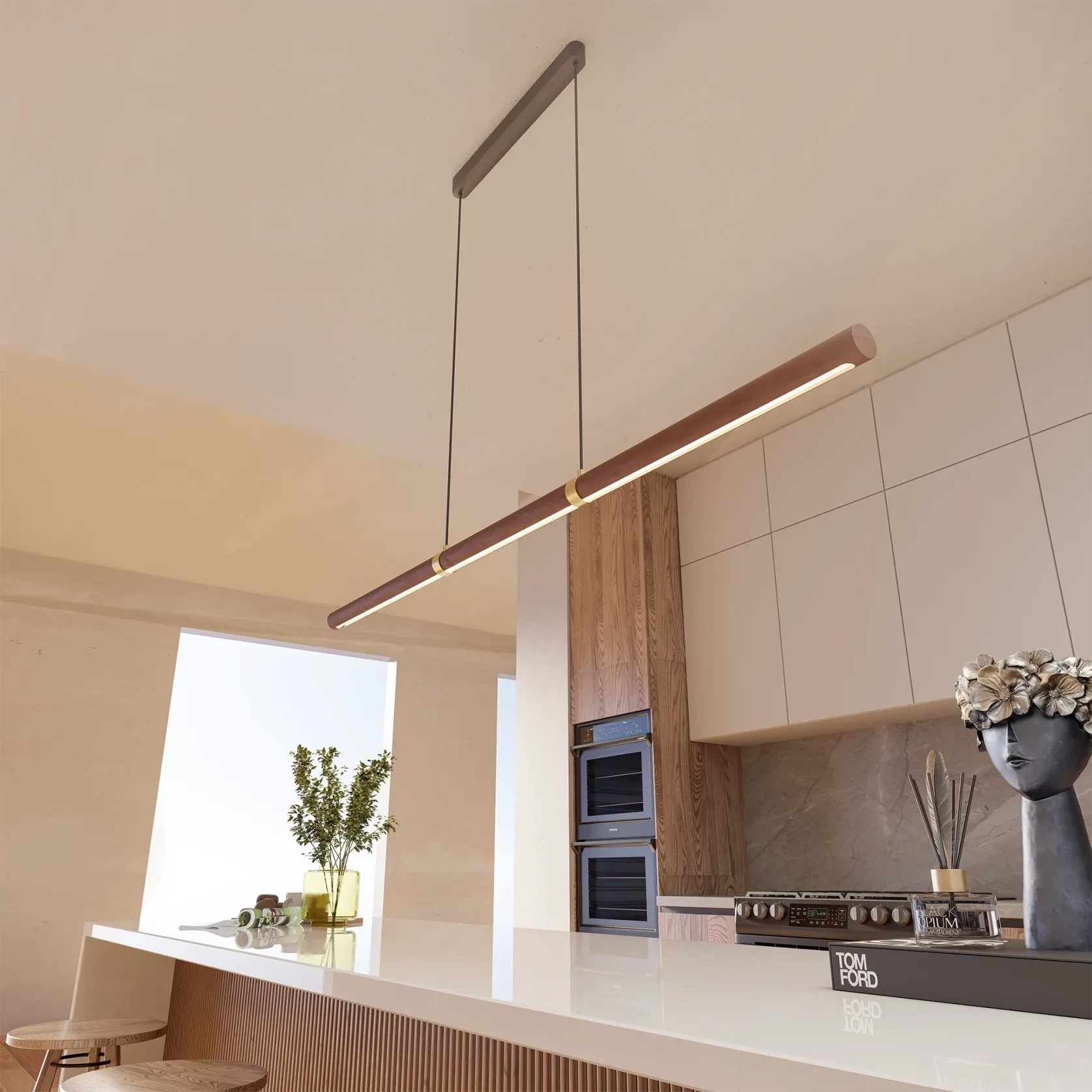 Aquila Ash LED Linear Pendant Light gallery detail image