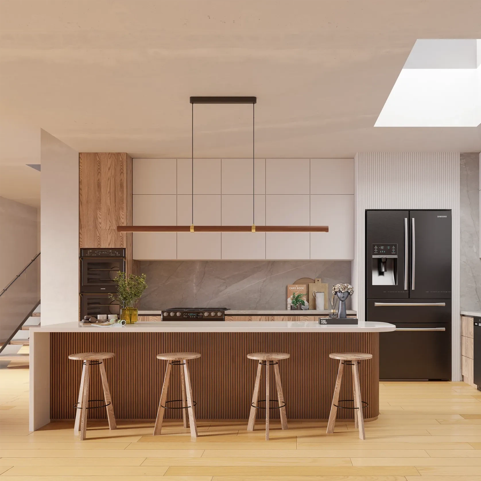 Aquila Ash LED Linear Pendant Light gallery detail image