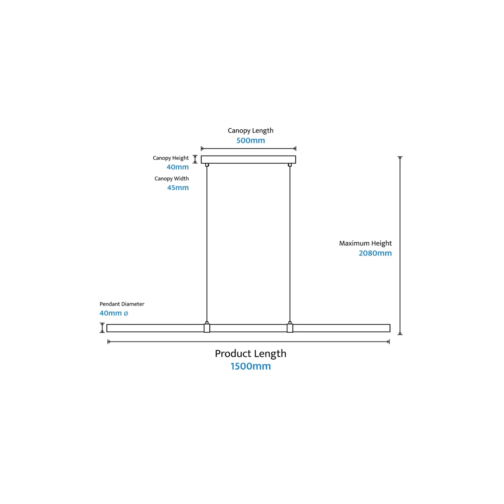 Aquila Ash LED Linear Pendant Light gallery detail image