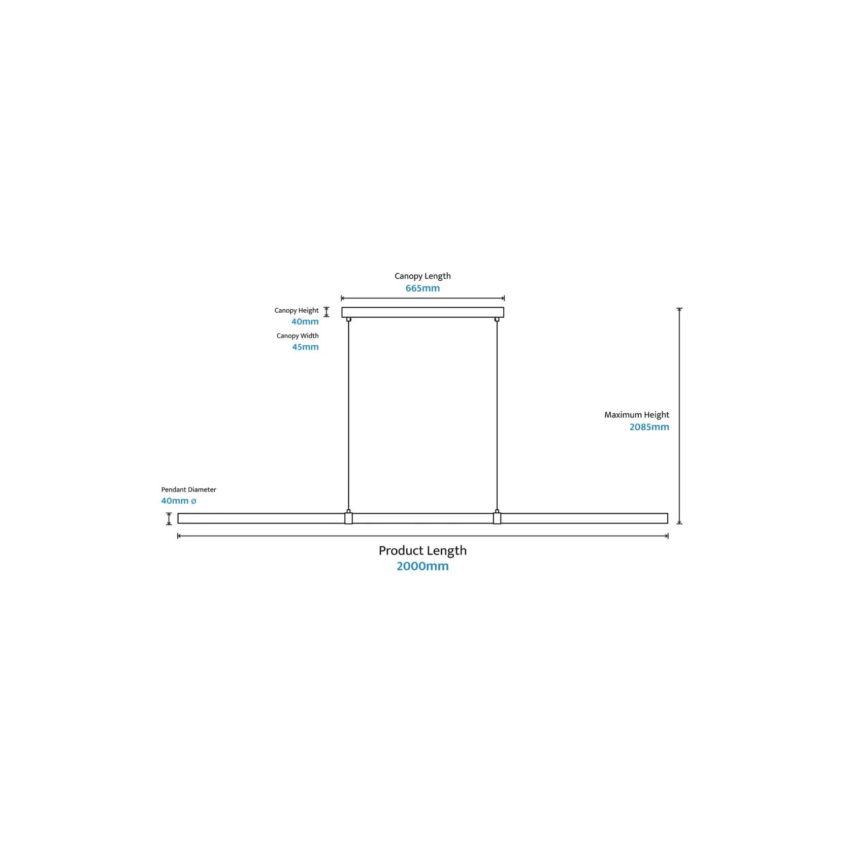 Aquila Ash LED Linear Pendant Light gallery detail image