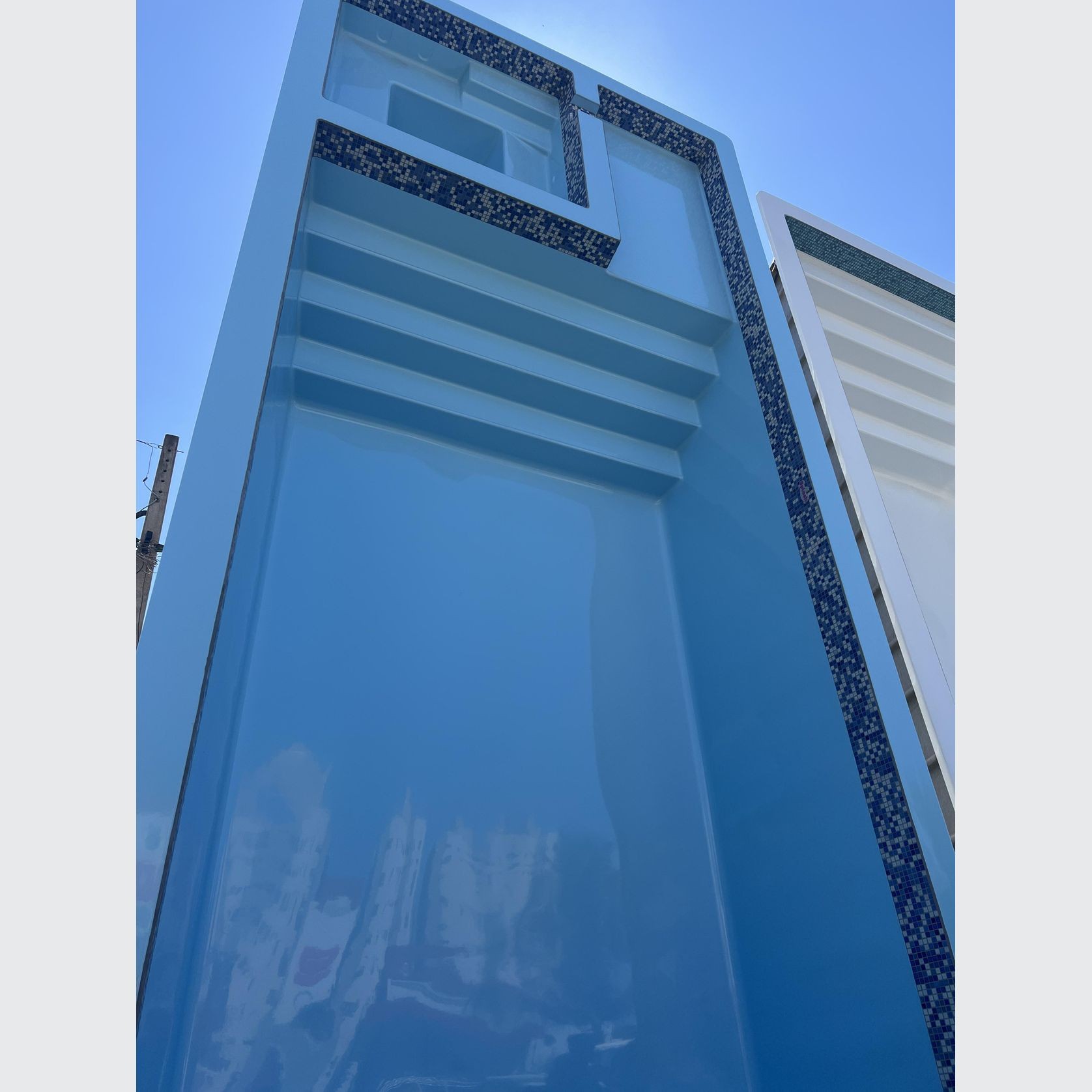 Tile Lined Swimming Pool with built-in spa included gallery detail image