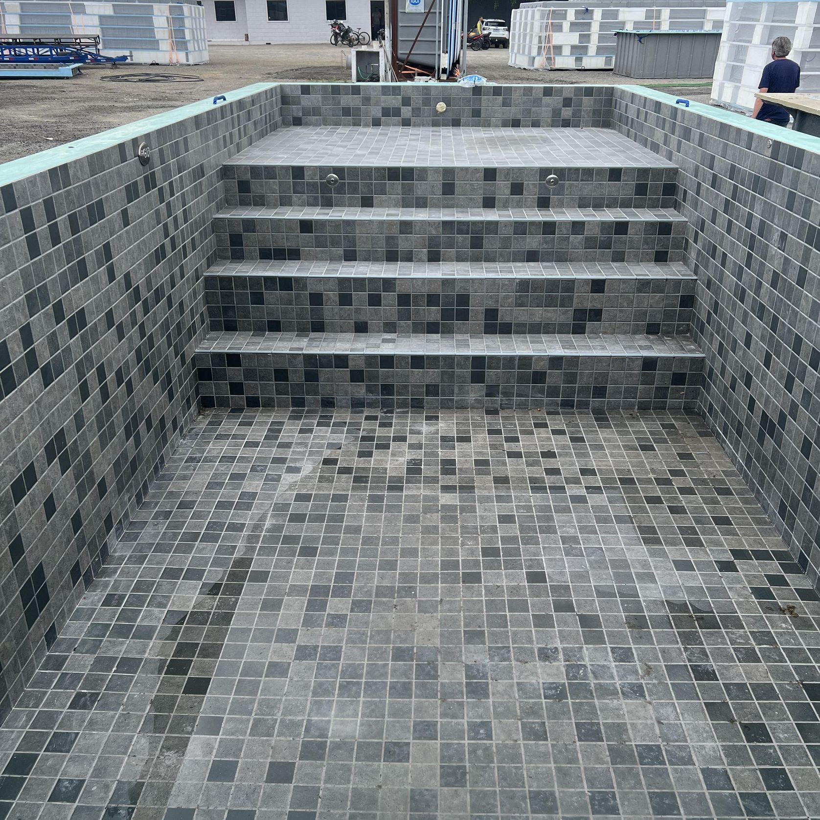 Fes Blue 9.0m x 4.0m Swimming pool with tanning ledge gallery detail image