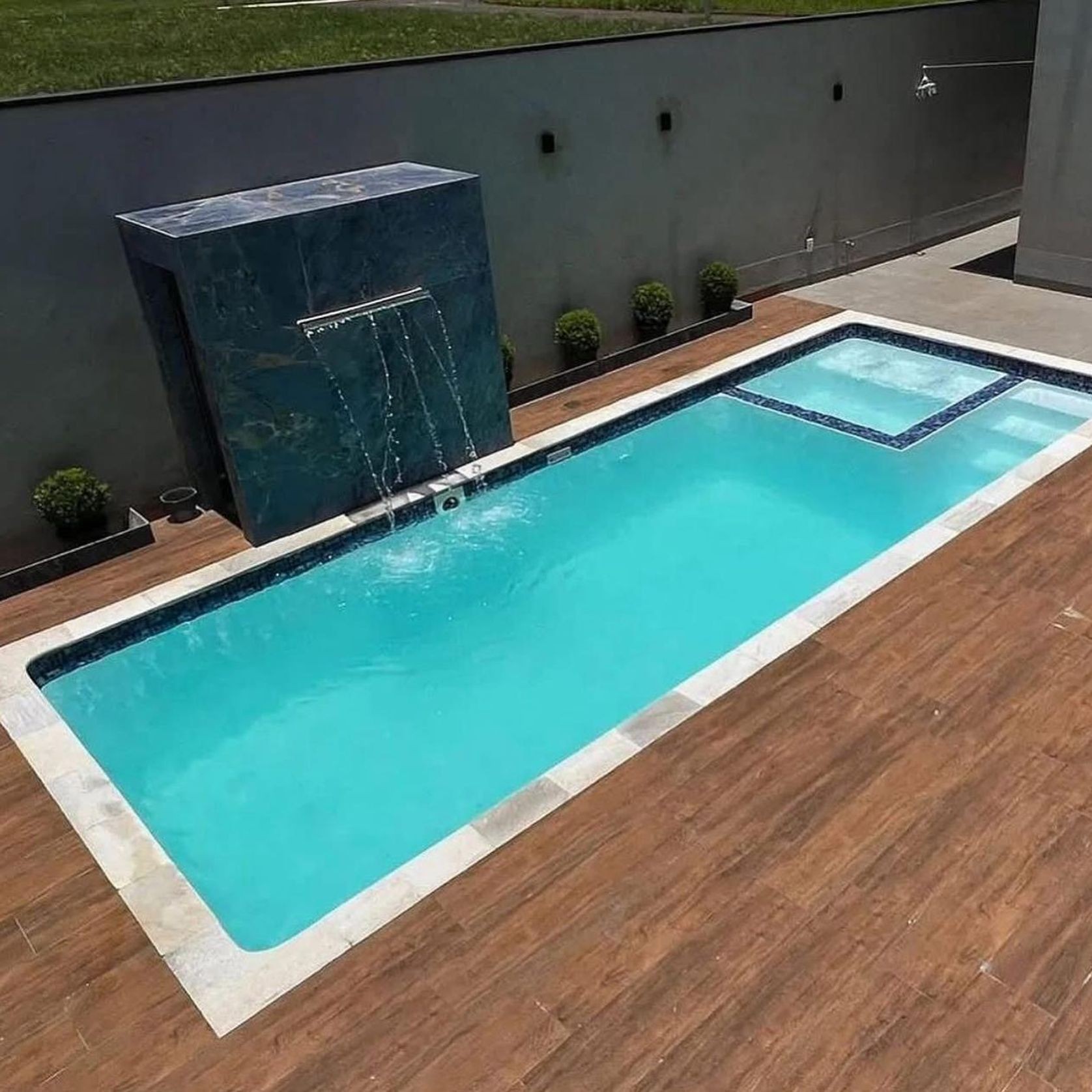 Tile Lined Swimming Pool with built-in spa included gallery detail image